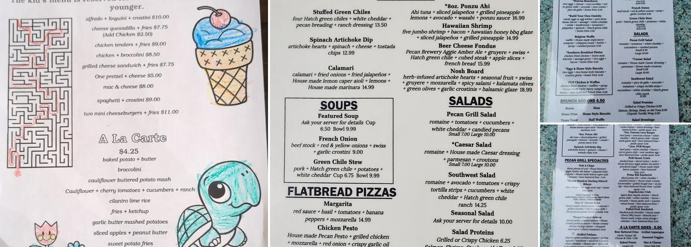 The Pecan Grill and Brewery Menu