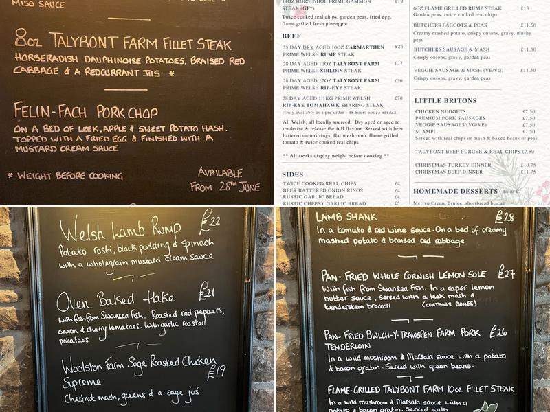 The Ancient Briton Menu