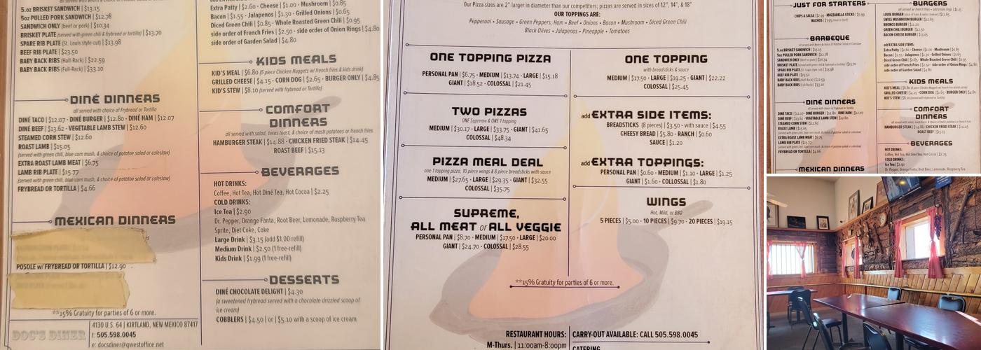 Doc's Place Menu
