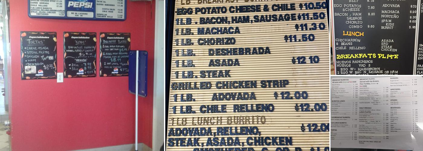 Burrito Y Mas 3 Menu