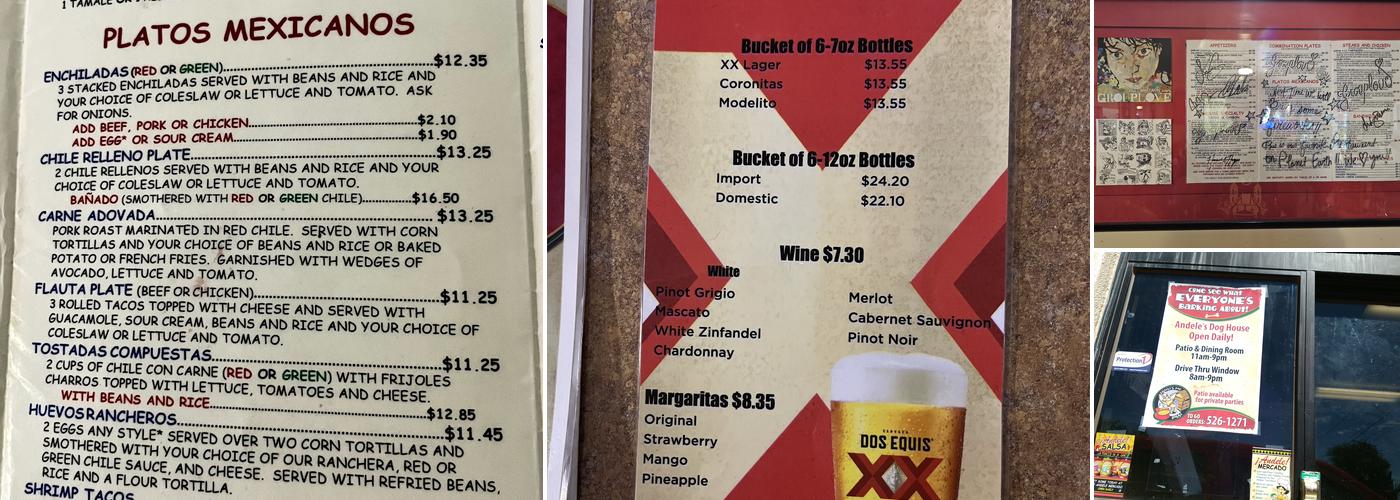 Andele's Dog House Menu