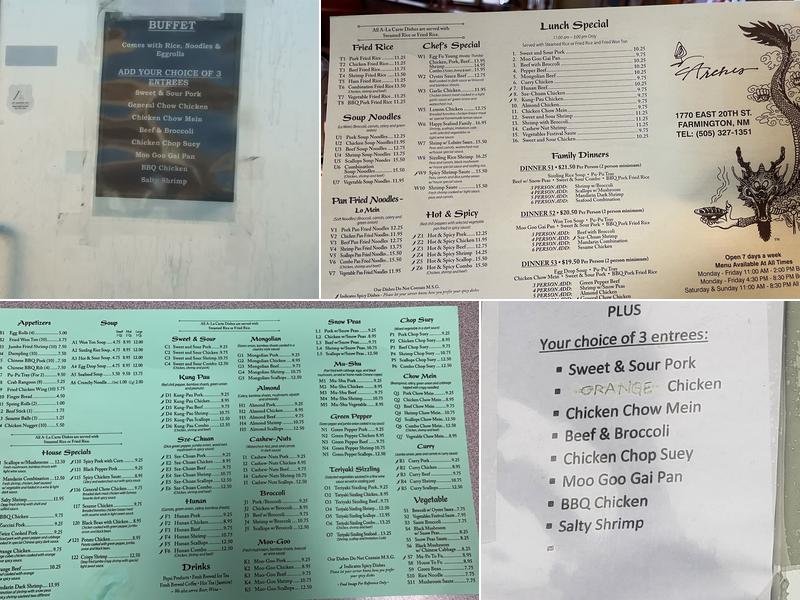 Arches Restaurant Menu