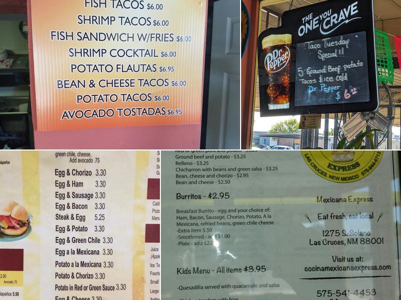 Cocina Mexicana Express Menu