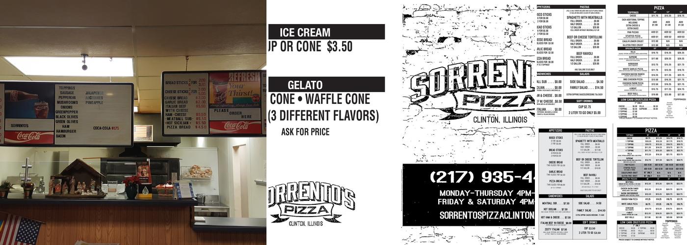Sorrento's Pizza Menu