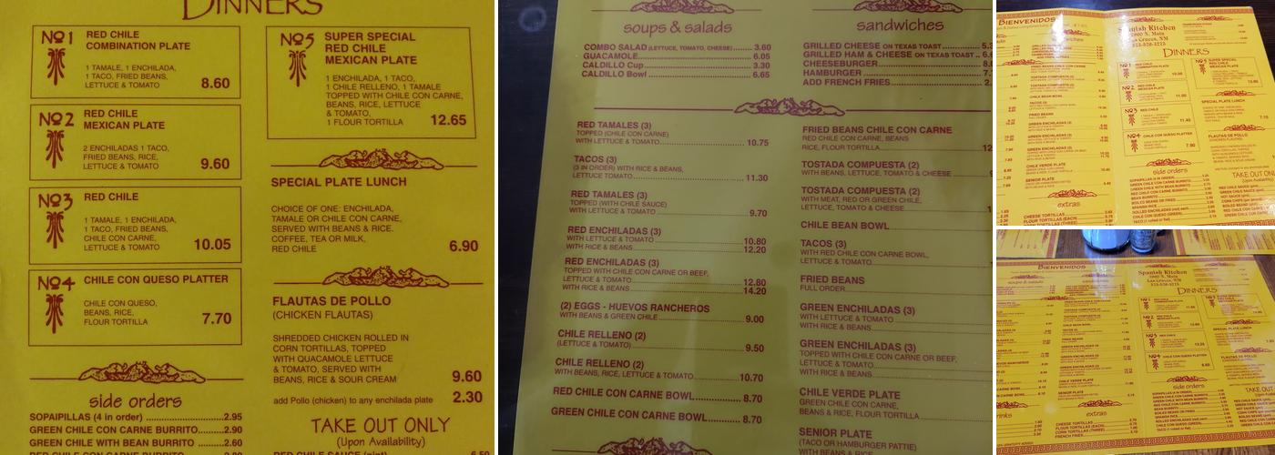 Spanish Kitchen Menu