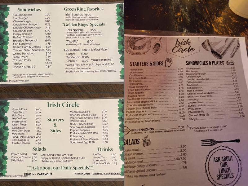 Irish Circle Menu