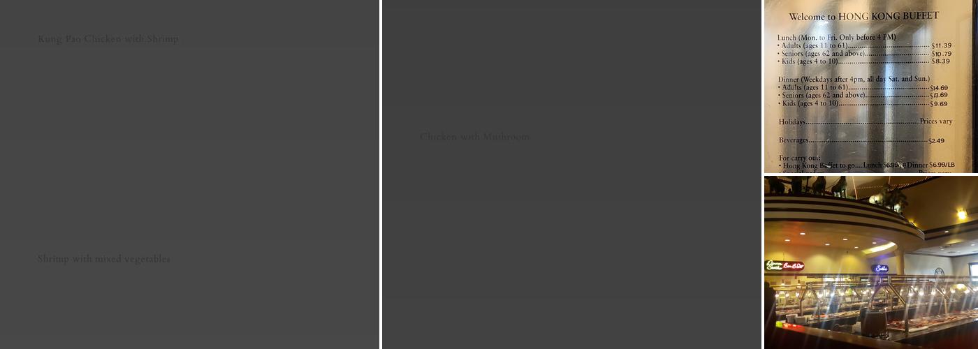 Hong Kong Buffet Menu