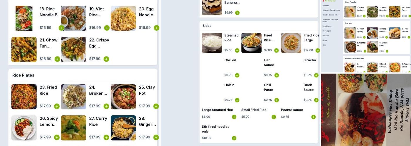 Viet Rice Menu