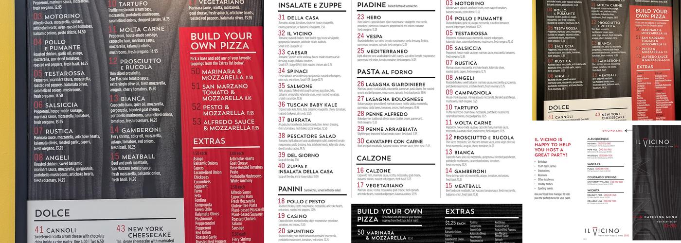 Il Vicino Wood Oven Pizza - Santa Fe Menu