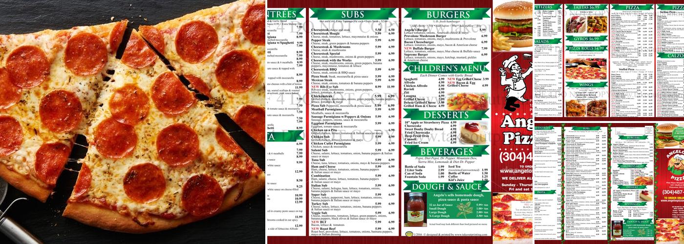 Angelo's Pizza Menu