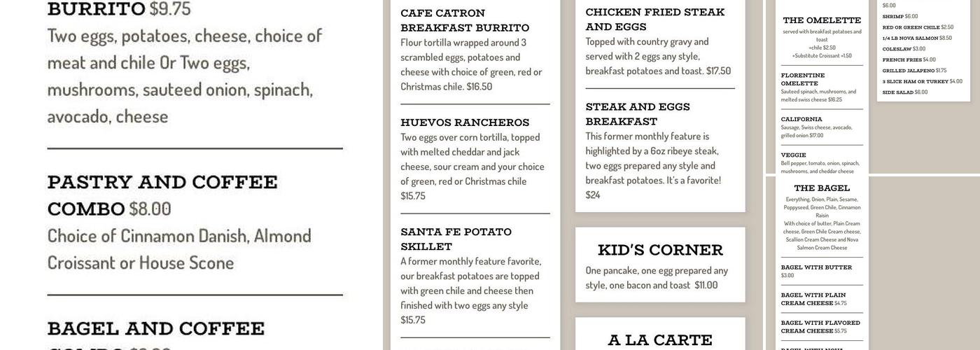 Cafe Catron Menu