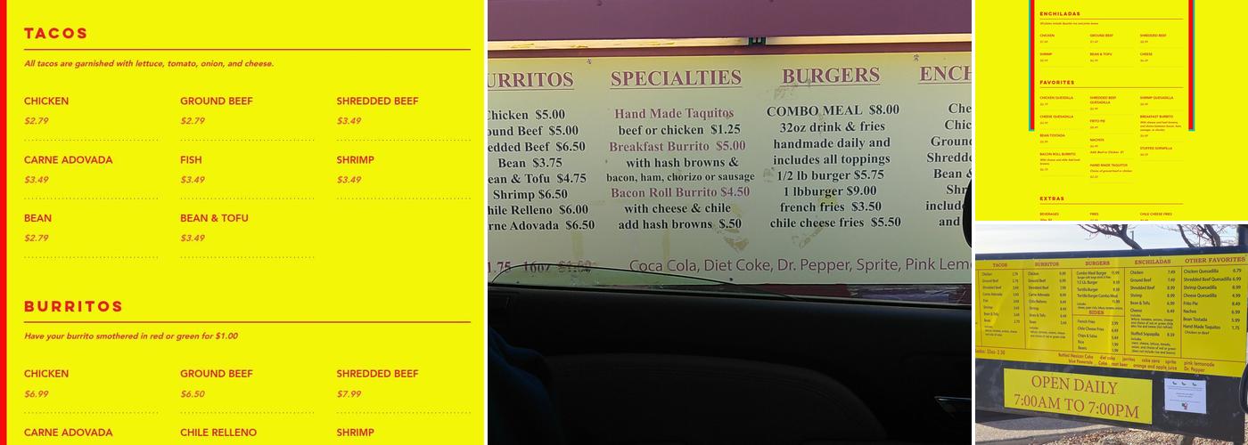 Baja Tacos Menu