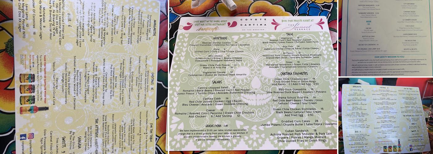 Coyote Cafe & Rooftop Cantina Menu