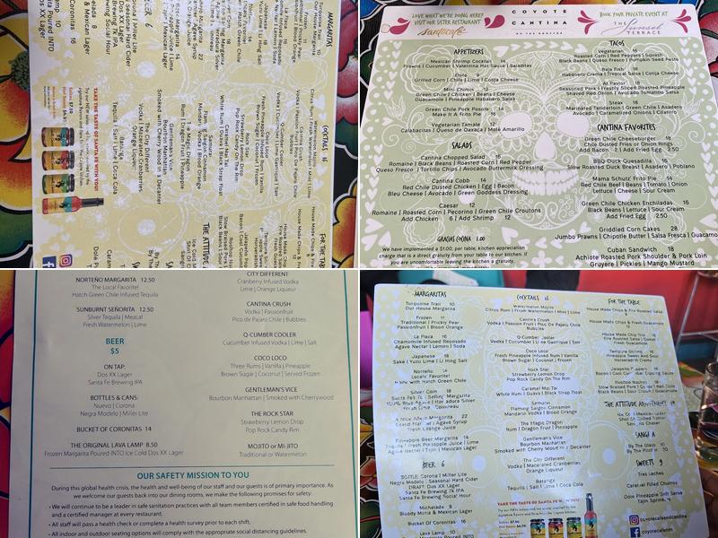 Coyote Cafe & Rooftop Cantina Menu