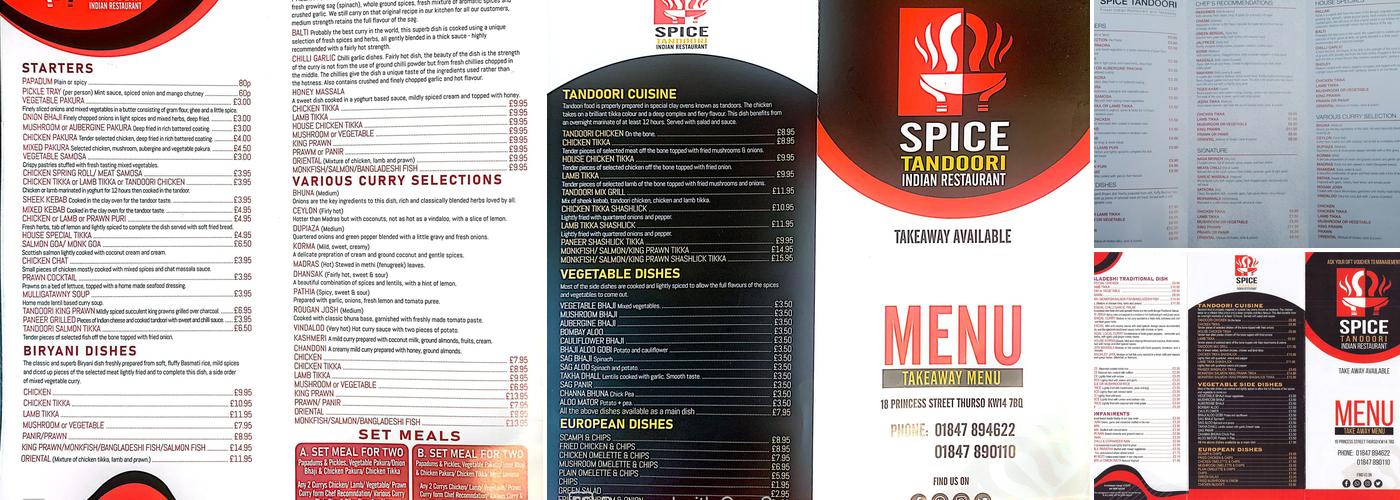 Spice Tandoori Wick Menu