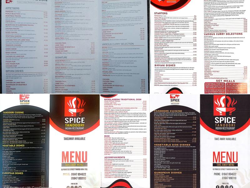 Spice Tandoori Wick Menu