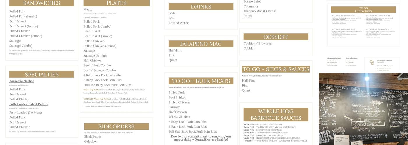 Whole Hog Café Menu