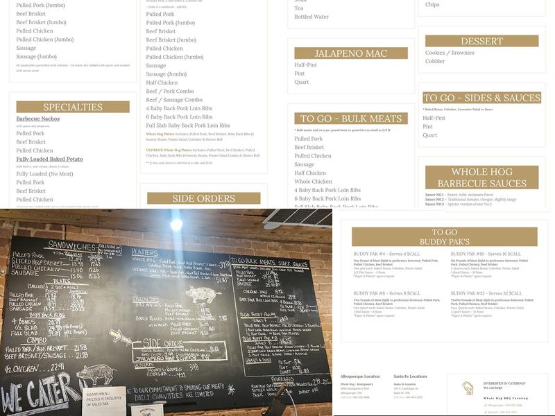 Whole Hog Café Menu