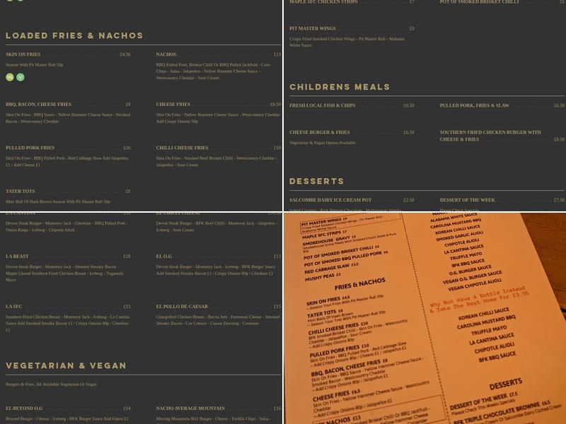 BFK @ Hanlons Brewery Menu
