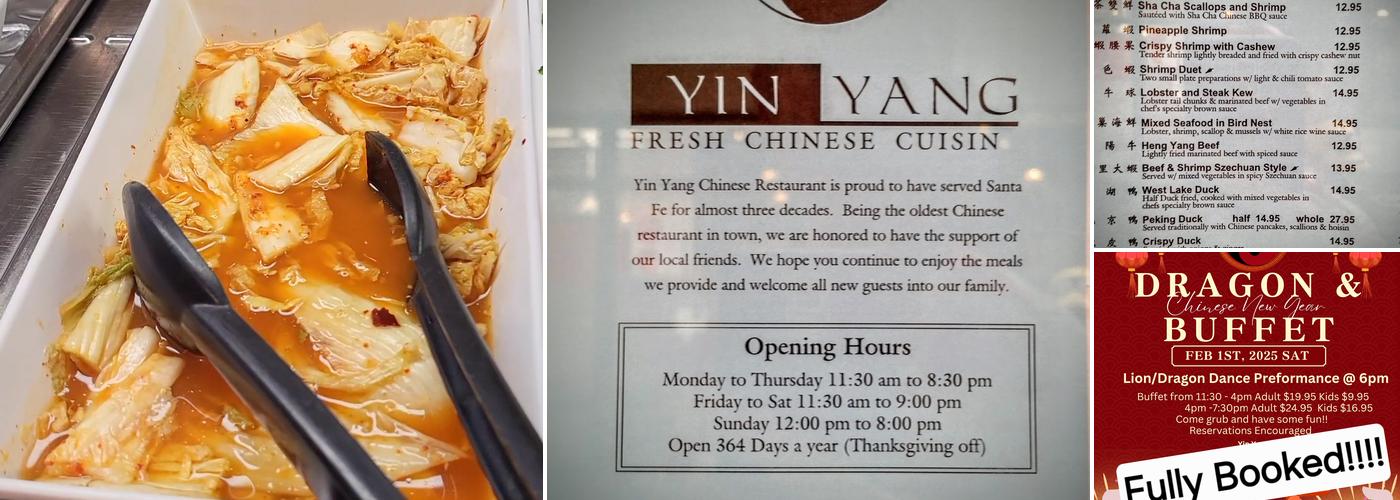 Yin Yang Chinese Cuisine Menu