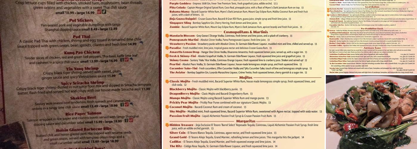 Jinja Bar & Bistro Menu