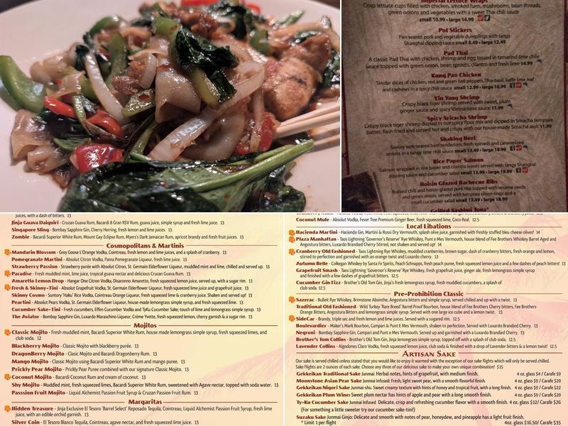 Jinja Bar & Bistro Menu