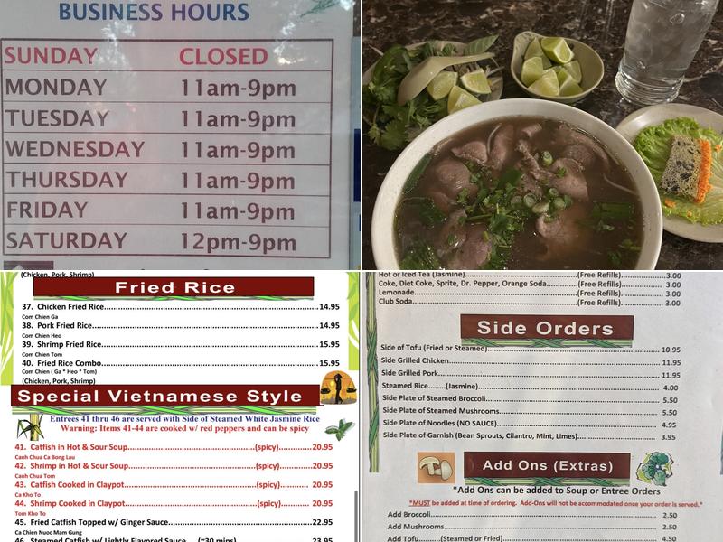 Saigon Cafe Menu