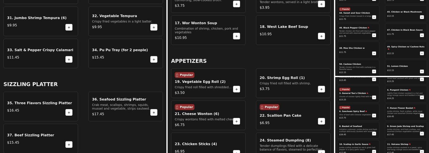 Wok Menu