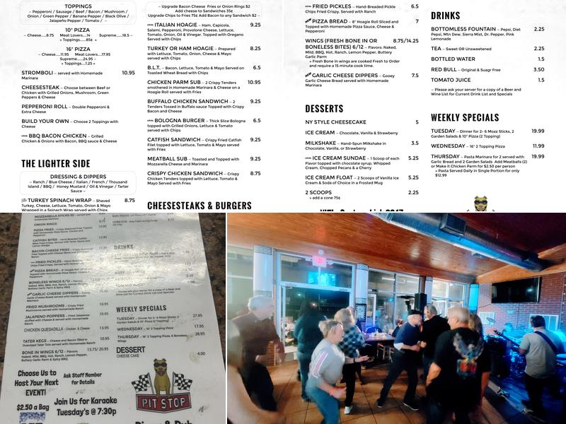 Pit Stop Pizza & Pub Menu
