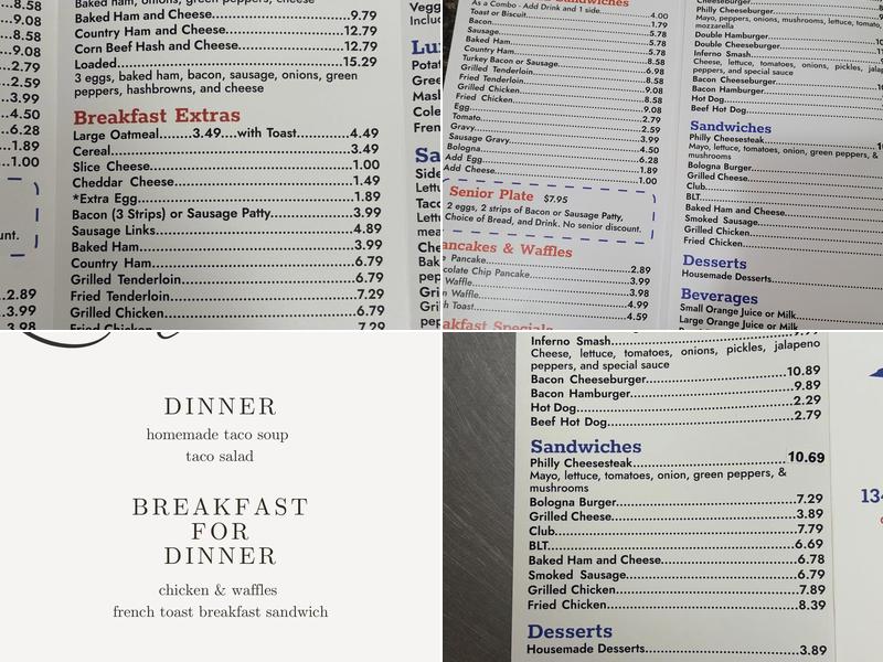 Stateline Diner Menu