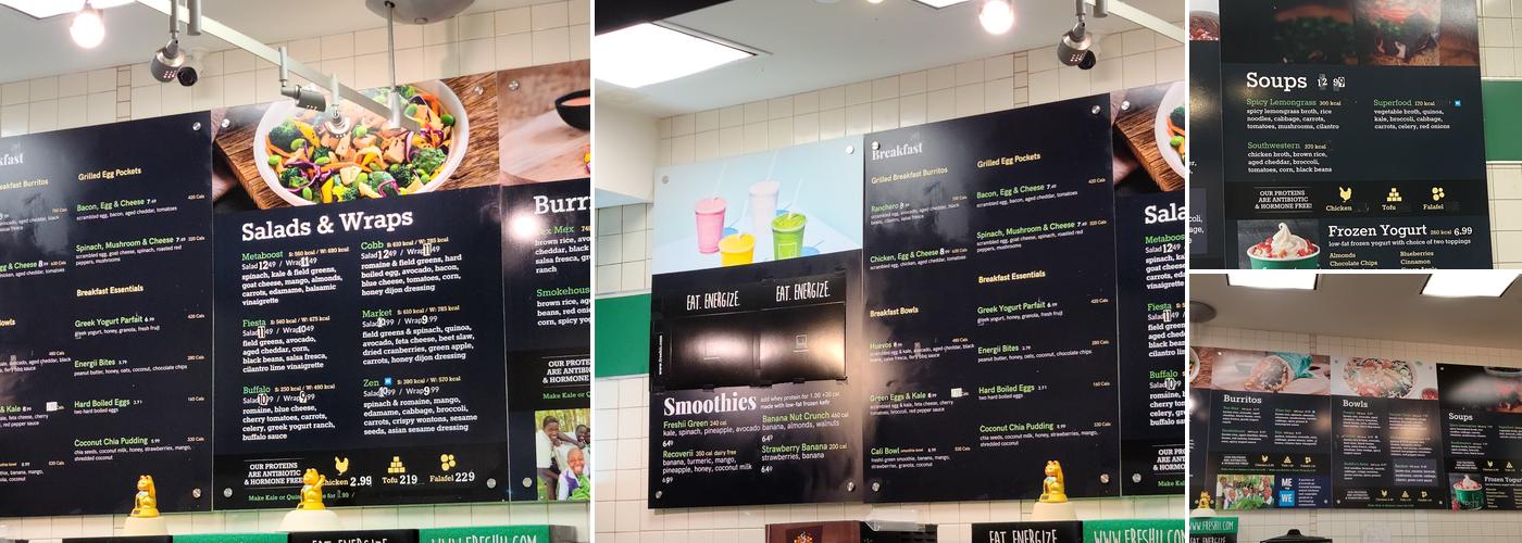 Freshii Menu