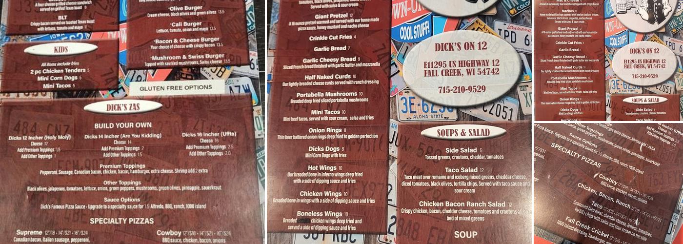 Dick's on 12 Menu
