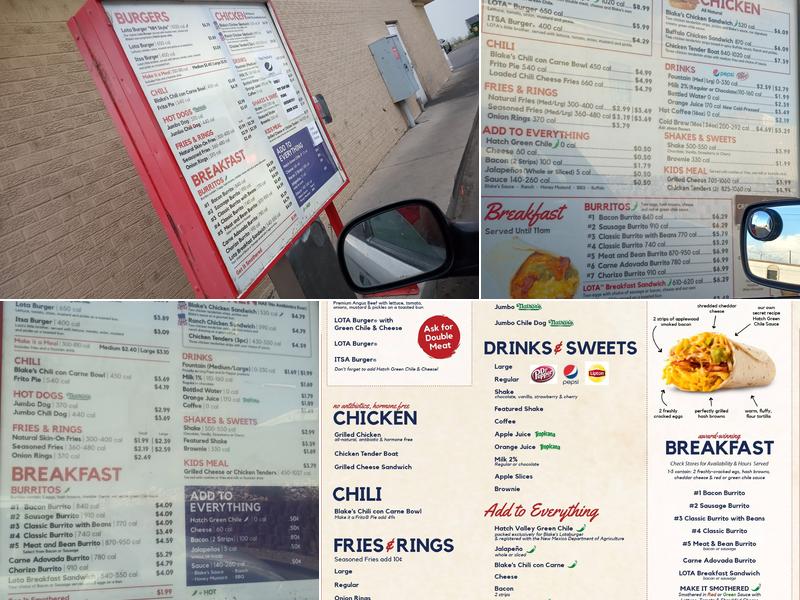 Blake's Lotaburger Menu