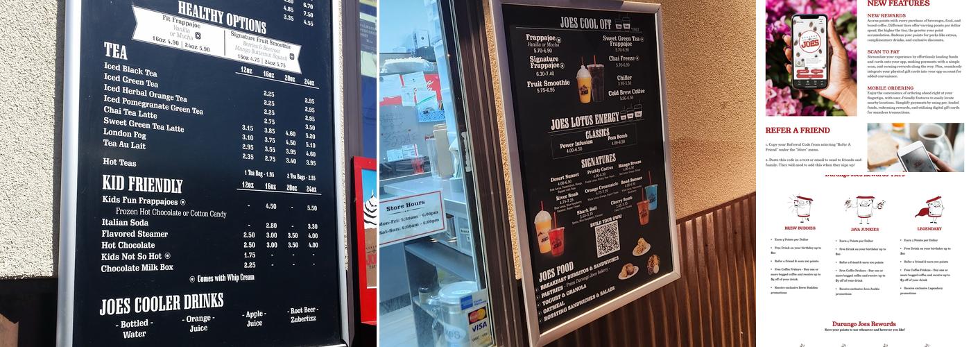 Durango Joes Coffee Menu