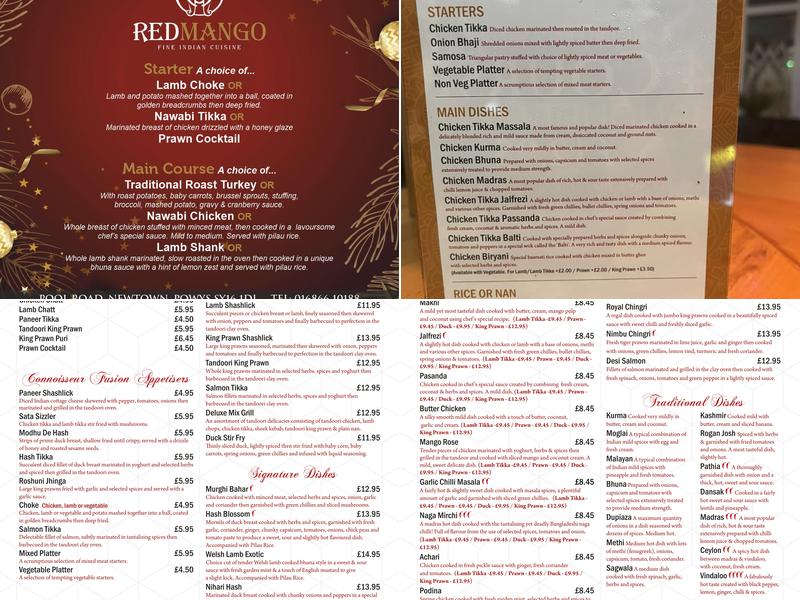 Red Mango Menu
