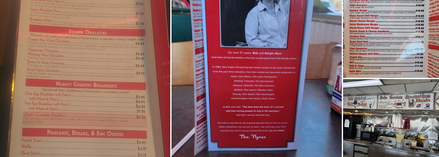 Dad's Diner Menu