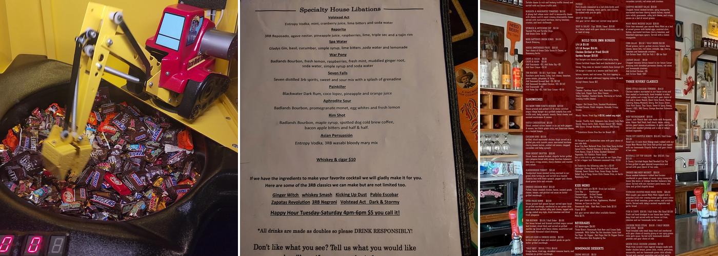 Three Rivers Brewstillery Lounge Menu