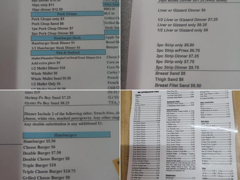 J & J's Fried Chicken & Seafood Menu