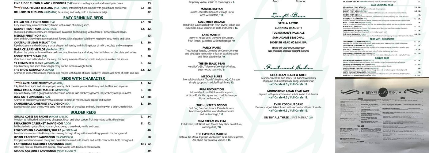 Mint Bistro Menu