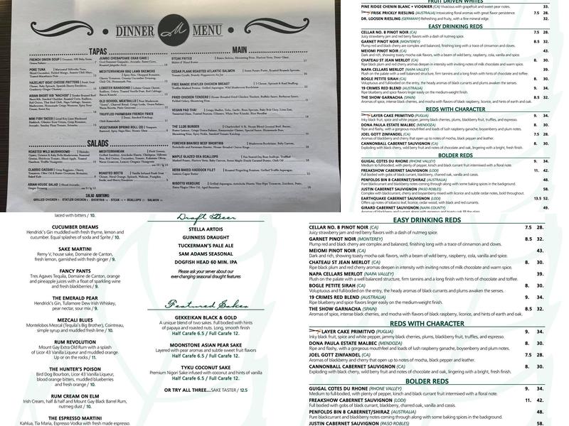 Mint Bistro Menu