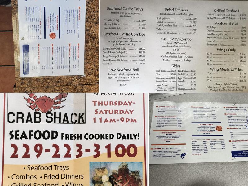 C & C Crab Shack Menu