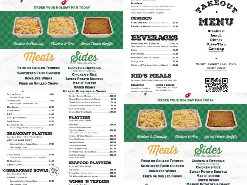 Jerry J's Menu