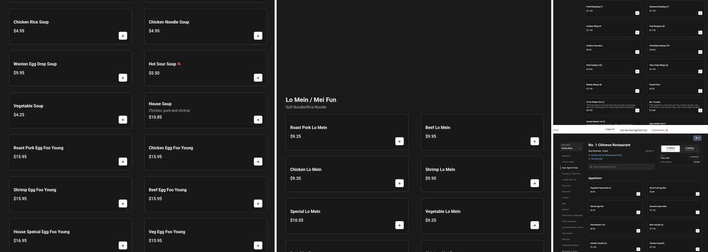 No. 1 Chinese Restaurant Menu