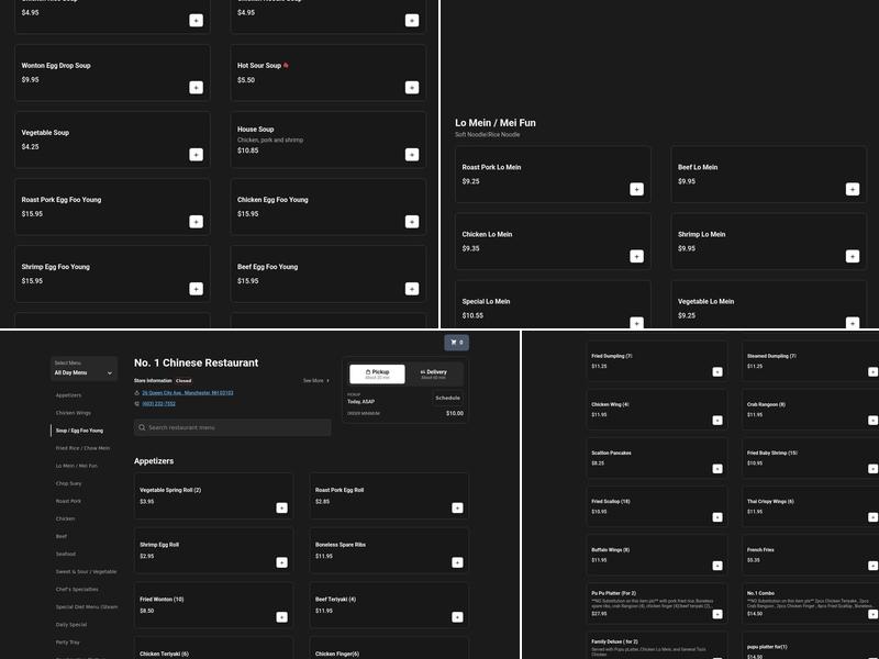 No. 1 Chinese Restaurant Menu