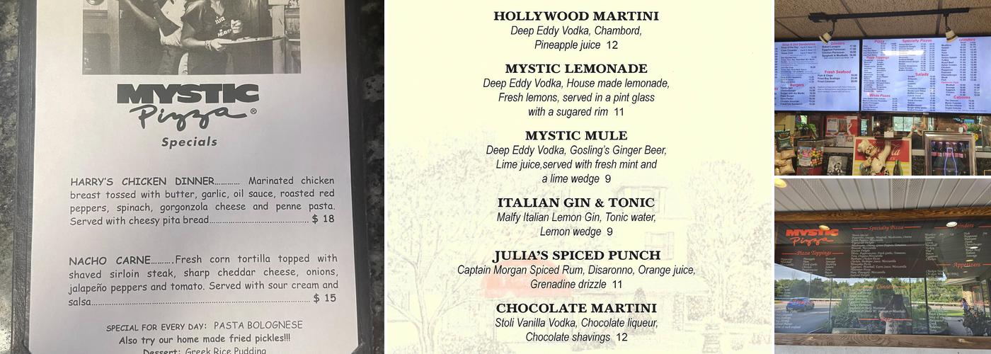 Mystic Pizza II Menu