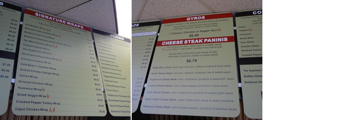 Primo Cafe Gelato LLC Menu