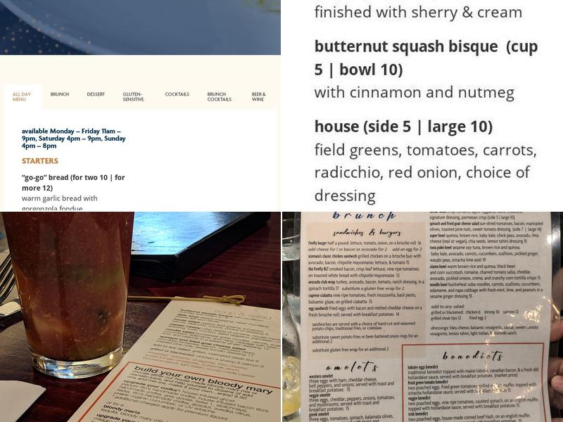 Firefly Bistro & Bar Menu
