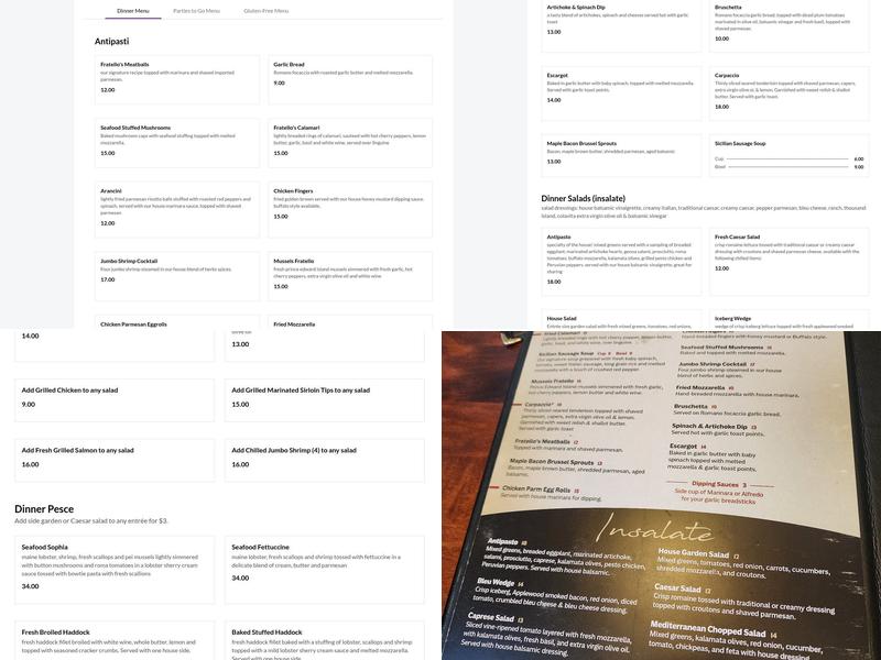 Fratello's Italian Grille Menu