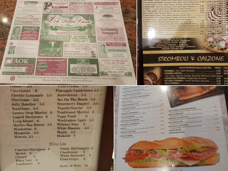 La Dolce Casa - DiMaggio's Menu