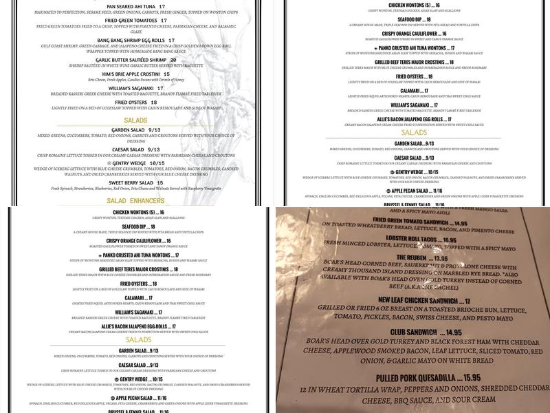 Golden Leaf Bistro Menu